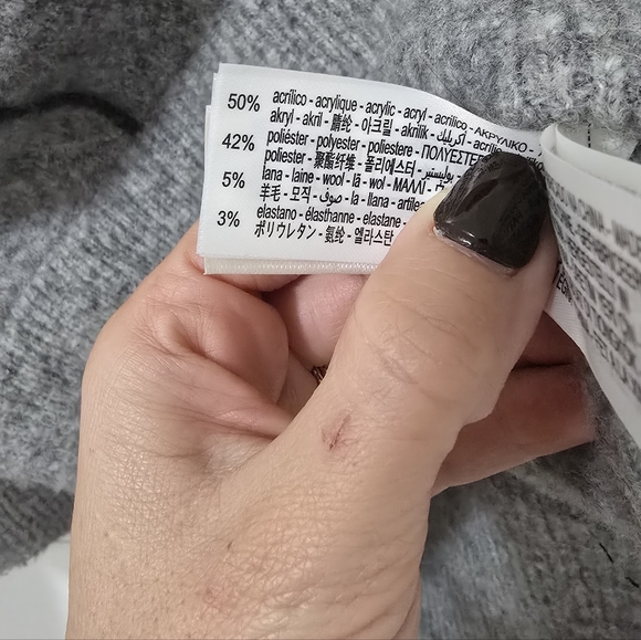 Zara Gray Turtleneck Oversized Sweater Size S - Picture 4 of 6